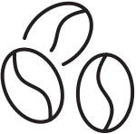 3 Coffee Beans Line Art